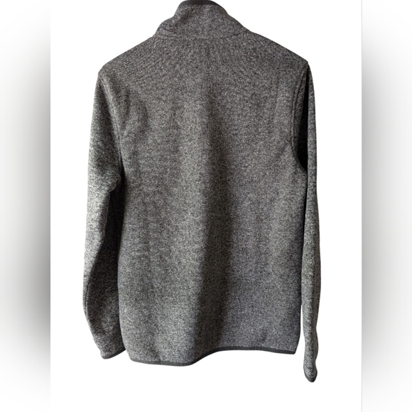 J. Crew Men's Quarter Snap Up Fleece Sweater - Charcoal Gray - Picture 3 of 4